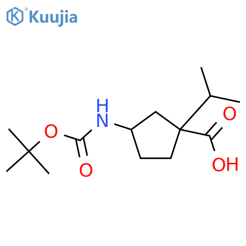 (1S,3R)-3-{[(tert-butoxy)carbonyl]amino}-1-(propan-2-yl)cyclopentane-1-carboxylic acid structure