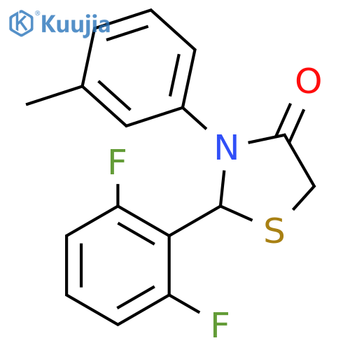 4-Thiazolidinone, 2-(2,6-difluorophenyl)-3-(3-methylphenyl)- structure