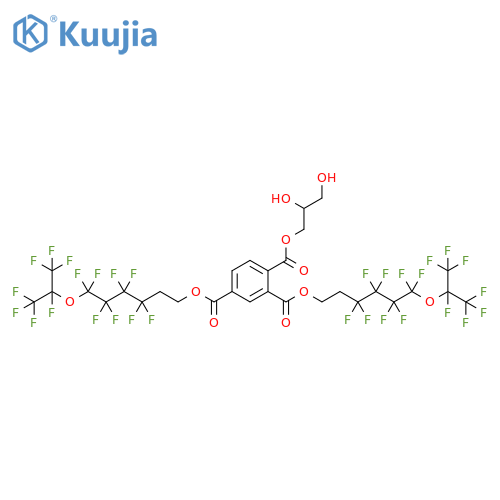 1,2,4-Benzenetricarboxylic acid, 1-(2,3-dihydroxypropyl)2,4-bis[3,3,4,4,5,5,6,6-octafluoro-6-[1,2,2,2-tetrafluoro-1-(trifluoromethyl)ethoxy]hexyl] ester structure
