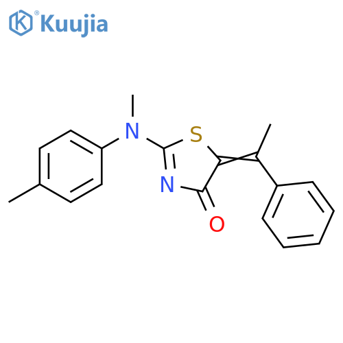 4(5H)-Thiazolone,2-[methyl(4-methylphenyl)amino]-5-(1-phenylethylidene)- structure