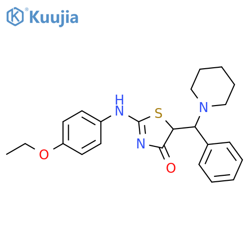 4(5H)-Thiazolone,2-[(4-ethoxyphenyl)amino]-5-(phenyl-1-piperidinylmethyl)- structure