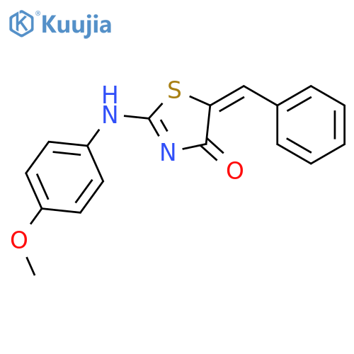 4(5H)-Thiazolone, 2-[(4-methoxyphenyl)amino]-5-(phenylmethylene)- structure