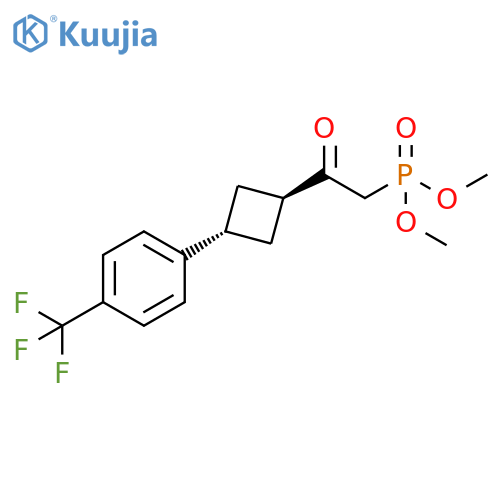 Phosphonic acid, [2-oxo-2-[3-[4-(trifluoromethyl)phenyl]cyclobutyl]ethyl]-,dimethyl ester, trans- structure