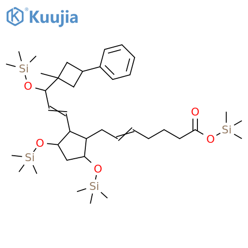 5-Heptenoic acid,7-[2-[3-(1-methyl-3-phenylcyclobutyl)-3-[(trimethylsilyl)oxy]-1-propenyl]-3,5-bis[(trimethylsilyl)oxy]cyclopentyl]-, trimethylsilyl ester structure