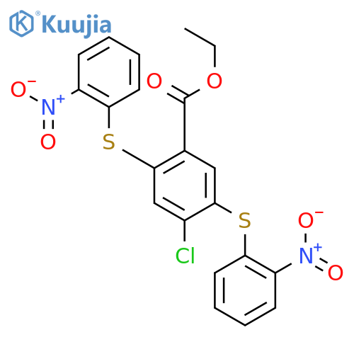 Benzoic acid, 4-chloro-2,5-bis[(2-nitrophenyl)thio]-, ethyl ester structure