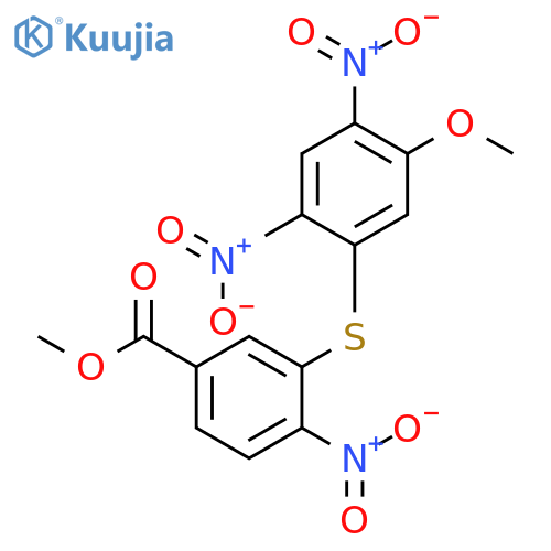 Benzoic acid, 3-[(5-methoxy-2,4-dinitrophenyl)thio]-4-nitro-, methyl ester structure