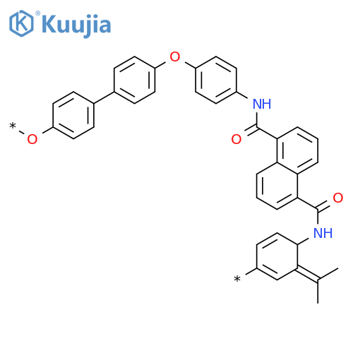 POLY[OXY-1,4-PHENYLENE(1-METHYLETHYLIDENE)-1,4-PHENYLENEOXY-1,4-PHENYLENEIMINOCARBONYL-1,5-NAPHTHALENEDIYLCARBONYLIMINO-1,4-PHENYLENE] structure