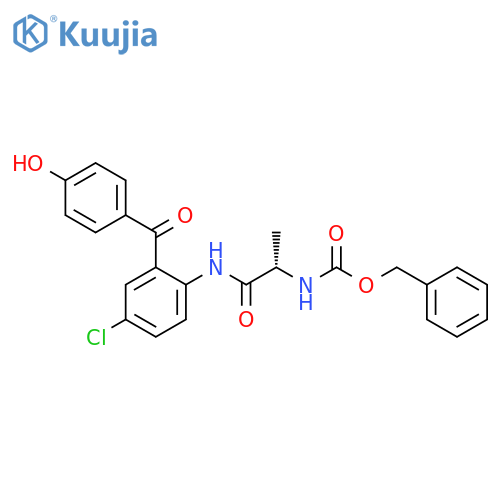 Carbamic acid,[2-[[4-chloro-2-(4-hydroxybenzoyl)phenyl]amino]-1-methyl-2-oxoethyl]-,phenylmethyl ester, (S)- structure