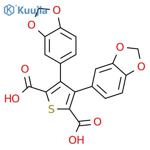 2,5-Thiophenedicarboxylic acid, 3,4-bis(1,3-benzodioxol-5-yl)- structure