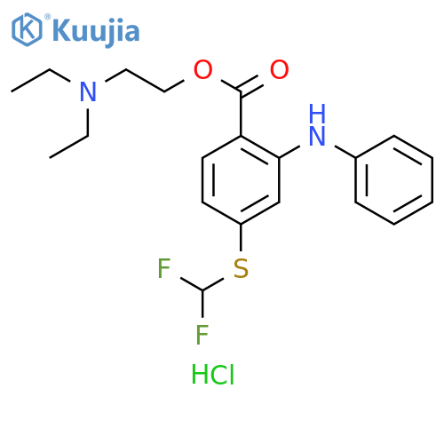 Benzoic acid, 4-[(difluoromethyl)thio]-2-(phenylamino)-,2-(diethylamino)ethyl ester, monohydrochloride structure