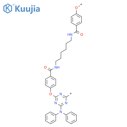POLY[[6-(DIPHENYLAMINO)-1,3,5-TRIAZINE-2,4-DIYL]OXY-1,4-PHENYLENECARBONYLIMINO-1,6-HEXANEDIYLIMINOCARBONYL-1,4-PHENYLENEOXY] structure