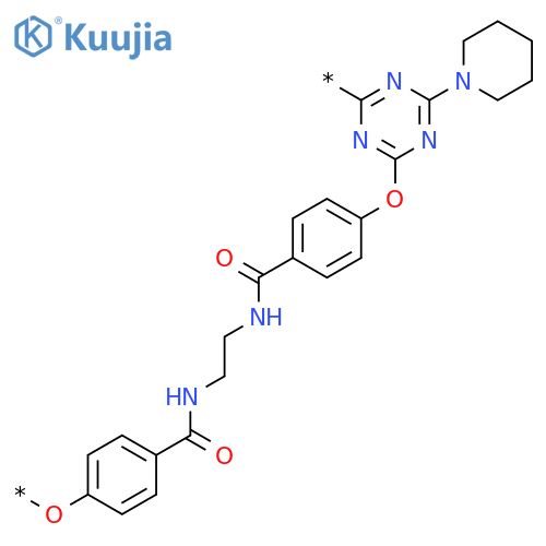 Poly[[6-(1-piperidinyl)-1,3,5-triazine-2,4-diyl]oxy-1,4-phenylenecarbonylimino-1,2-ethanediyliminocarbonyl-1,4-phenyleneoxy] structure