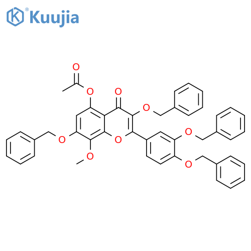 4H-1-Benzopyran-4-one,5-(acetyloxy)-2-[3,4-bis(phenylmethoxy)phenyl]-8-methoxy-3,7-bis(phenylmethoxy)- structure