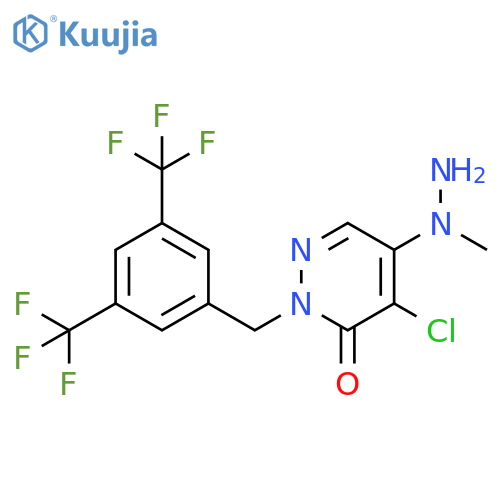 3(2H)-Pyridazinone,2-[[3,5-bis(trifluoromethyl)phenyl]methyl]-4-chloro-5-(1-methylhydrazino)- structure