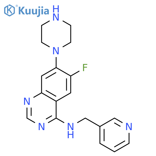 4-QUINAZOLINAMINE, 6-FLUORO-7-(1-PIPERAZINYL)-N-(3-PYRIDINYLMETHYL)- structure