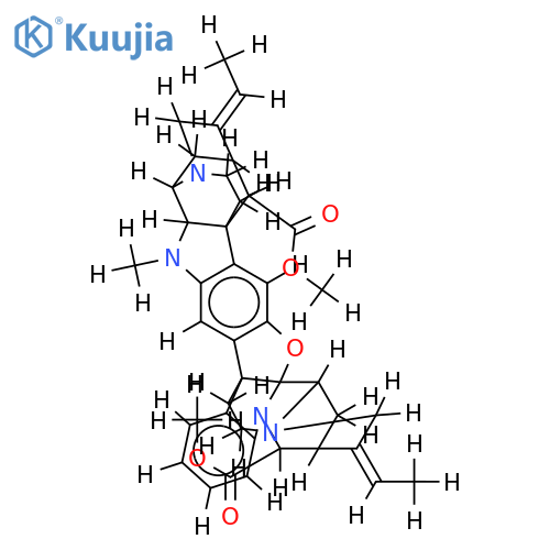 10,2'-epoxy-11-((16S,19E)-16-methoxycarbonyl-(2alpha,7alpha)-2H-1,16-cyclo-17-nor-coryn-19-en-7-yl)-1-methyl-(2beta)-1,2-dihydro-akuammilan-17-oic acid methyl ester structure