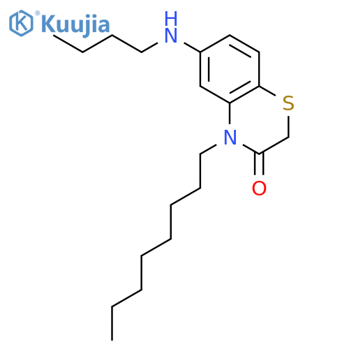 2H-1,4-BENZOTHIAZIN-3(4H)-ONE, 6-(BUTYLAMINO)-4-OCTYL- structure