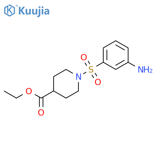 4-Piperidinecarboxylic acid, 1-[(3-aminophenyl)sulfonyl]-, ethyl ester structure
