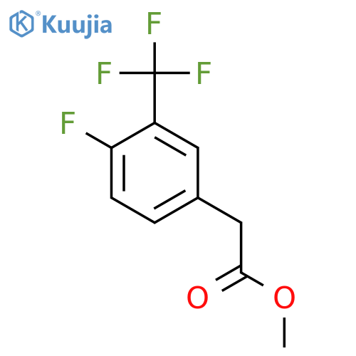 Benzeneacetic acid, 4-fluoro-3-(trifluoromethyl)-, methyl ester structure
