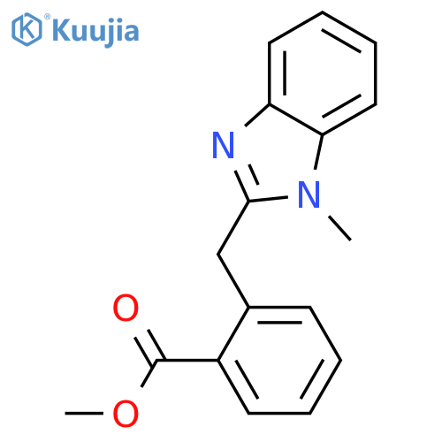 Benzoic acid, 2-[(1-methyl-1H-benzimidazol-2-yl)methyl]-, methyl ester structure