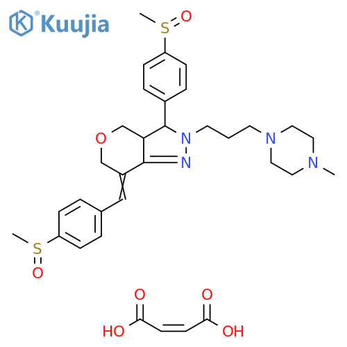 Pyrano[4,3-c]pyrazole, 2,3,3a,4,6,7-hexahydro-2-[3-(4-methyl-1-piperazinyl)propyl]-3-[4-(methylsulfinyl)phenyl]-7-[[4-(methylsulfinyl)phenyl]methylene]-, (2Z)-2-butenedioate (1:2) structure