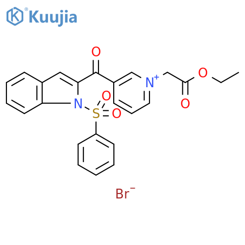 Pyridinium, 1-(2-ethoxy-2-oxoethyl)-3-[[1-(phenylsulfonyl)-1H-indol-2-yl]carbonyl]-, bromide (1:1) structure