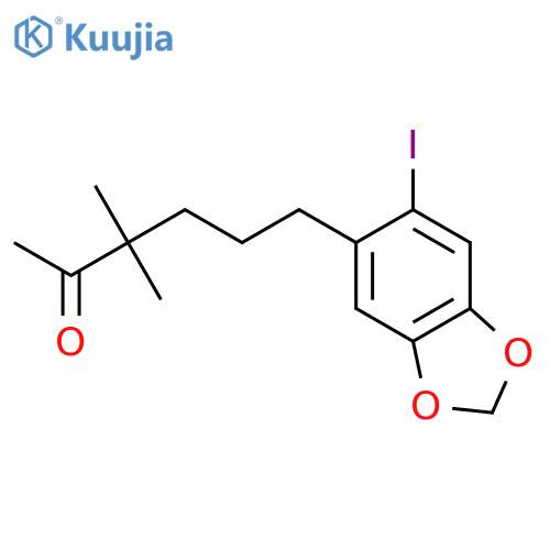 2-Hexanone, 6-(6-iodo-1,3-benzodioxol-5-yl)-3,3-dimethyl- structure