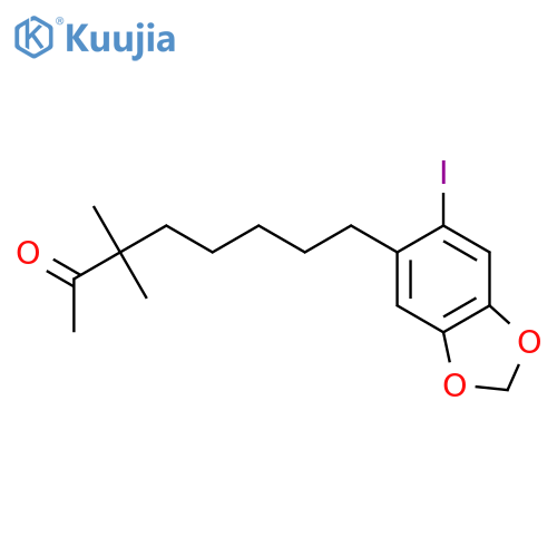 2-Octanone, 8-(6-iodo-1,3-benzodioxol-5-yl)-3,3-dimethyl- structure