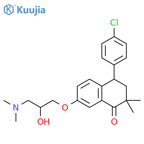 1(2H)-Naphthalenone,4-(4-chlorophenyl)-7-[3-(dimethylamino)-2-hydroxypropoxy]-3,4-dihydro-2,2-dimethyl- structure