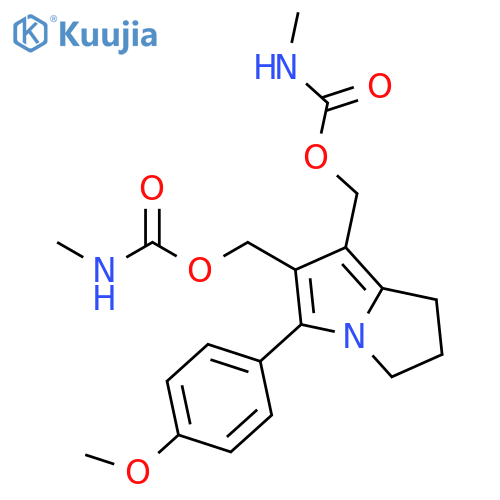 [5-(4-methoxyphenyl)-2,3-dihydro-1H-pyrrolizine-6,7-diyl]dimethanediyl bis(methylcarbamate) structure