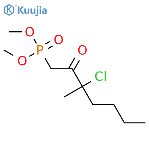 Phosphonic acid, (3-chloro-3-methyl-2-oxoheptyl)-, dimethyl ester structure