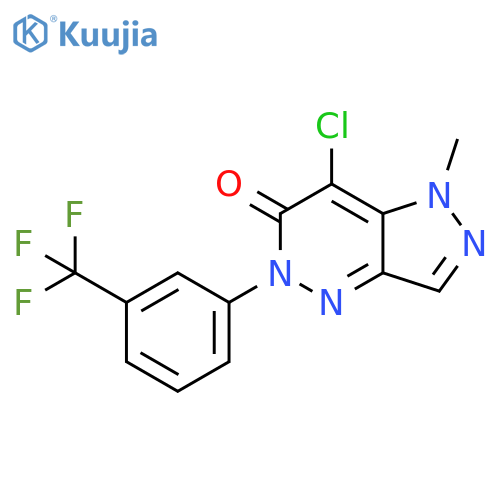 6H-Pyrazolo[4,3-c]pyridazin-6-one, 7-chloro-1,5-dihydro-1-methyl-5-[3-(trifluoromethyl)phenyl]- structure