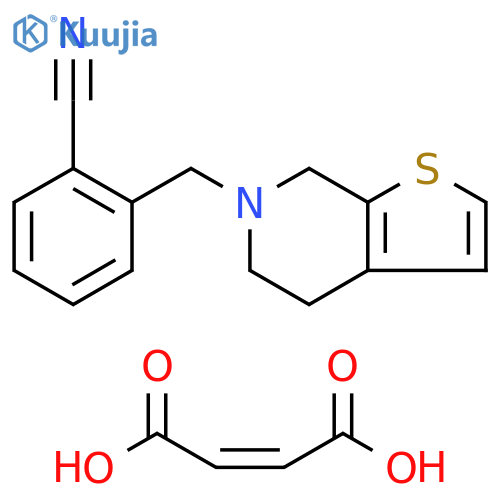 Benzonitrile, 2-[(4,7-dihydrothieno[2,3-c]pyridin-6(5H)-yl)methyl]-,(2Z)-2-butenedioate structure