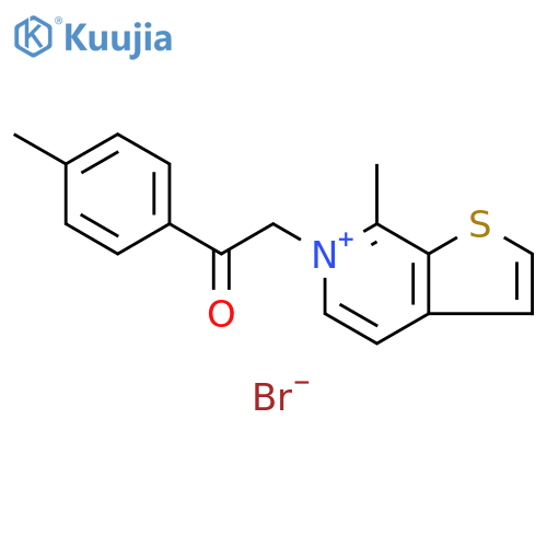 Thieno[2,3-c]pyridinium, 7-methyl-6-[2-(4-methylphenyl)-2-oxoethyl]-, bromide (1:1) structure