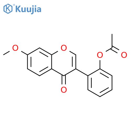 4H-1-Benzopyran-4-one, 3-[2-(acetyloxy)phenyl]-7-methoxy- structure