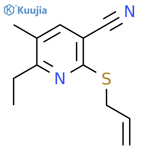 3-Pyridinecarbonitrile,6-ethyl-5-methyl-2-(2-propenylthio)-(9CI) structure