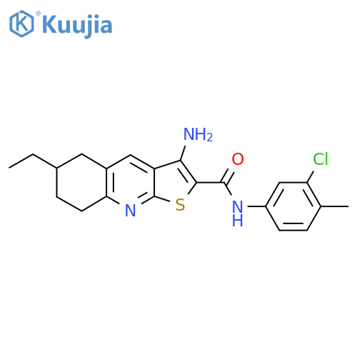 3-Amino-N-(3-chloro-4-methylphenyl)-6-ethyl-5H,6H,7H,8H-thieno[2,3-b]quinoline-2-carboxamide structure