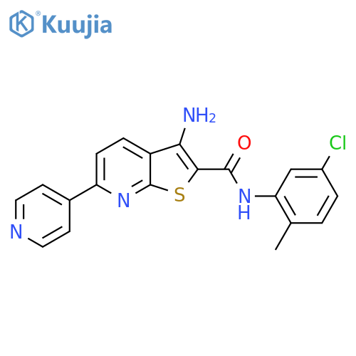3-amino-N-(5-chloro-2-methylphenyl)-6-pyridin-4-ylthieno[2,3-b]pyridine-2-carboxamide structure
