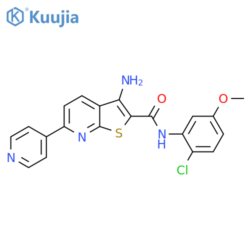3-amino-N-(2-chloro-5-methoxyphenyl)-6-(pyridin-4-yl)thieno[2,3-b]pyridine-2-carboxamide structure