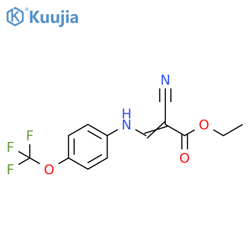 2-Propenoic acid, 2-cyano-3-[[4-(trifluoromethoxy)phenyl]amino]-, ethyl ester structure