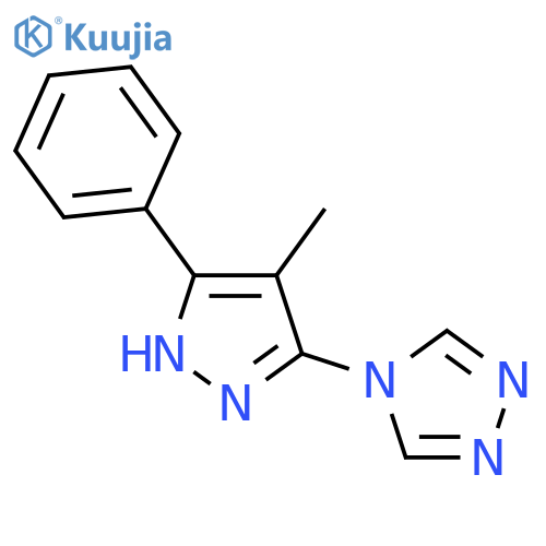 4H-1,2,4-Triazole, 4-(4-methyl-5-phenyl-1H-pyrazol-3-yl)- structure