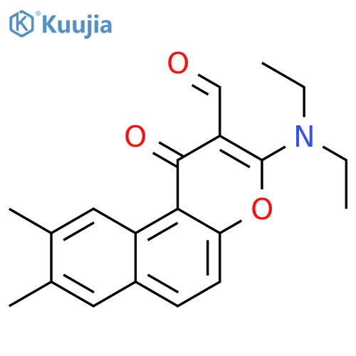 1H-Naphtho[2,1-b]pyran-2-carboxaldehyde,3-(diethylamino)-8,9-dimethyl-1-oxo- structure