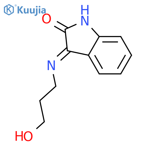 2H-INDOL-2-ONE, 1,3-DIHYDRO-3-[(3-HYDROXYPROPYL)IMINO]- structure