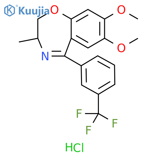 1,4-Benzoxazepine,2,3-dihydro-7,8-dimethoxy-3-methyl-5-[3-(trifluoromethyl)phenyl]-,hydrochloride structure