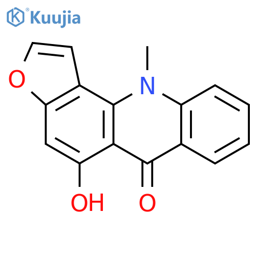 5-hydroxy-11-methyl-11H-furo[2,3-c]acridin-6-one structure