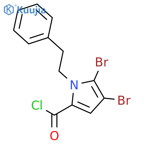 1H-Pyrrole-2-carbonyl chloride, 4,5-dibromo-1-(2-phenylethyl)- structure