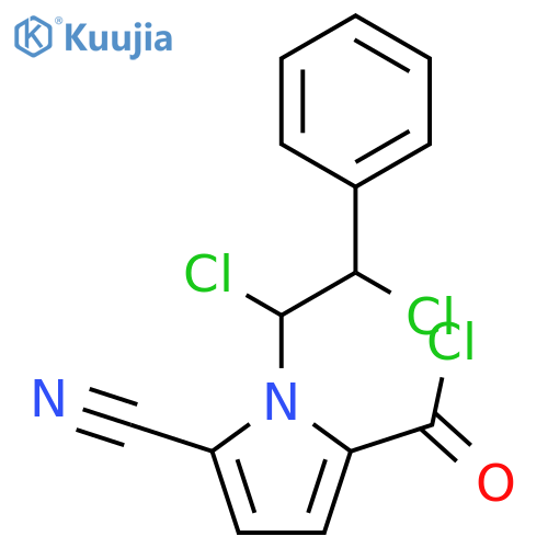 1H-Pyrrole-2-carbonyl chloride, 5-cyano-1-(1,2-dichloro-2-phenylethyl)- structure