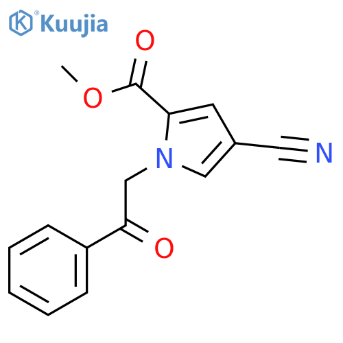 1H-Pyrrole-2-carboxylic acid, 4-cyano-1-(2-oxo-2-phenylethyl)-, methyl ester structure