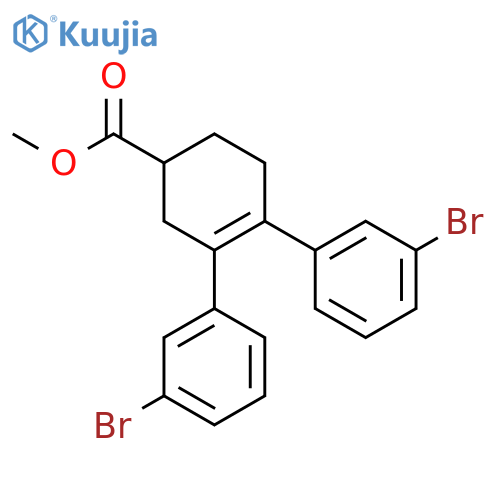 3-Cyclohexene-1-carboxylic acid, 3,4-bis(3-bromophenyl)-, methyl ester structure