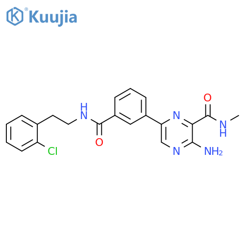Pyrazinecarboxamide,3-amino-6-[3-[[[2-(2-chlorophenyl)ethyl]amino]carbonyl]phenyl]-N-methyl- structure
